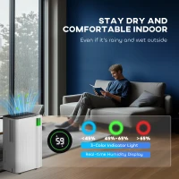 HOMCOM 12L/Day Dehumidifier, with Filter - White(m-8)