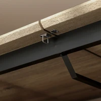 HOMCOM Uitschuifbare eettafel 140-180 cm voor 6-8 personen, rechthoekig in industriële stijl met stalen frame, bruin(m-11)