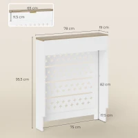 HOMCOM Couvercle de radiateur, cache radiateur avec placard rabattable et étagère supérieur, 78 x 19 x 95,5 cm, blanc(m-3)
