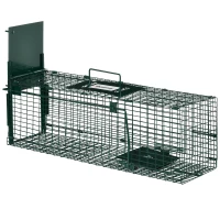 Outsunny Trampa para Animales Vivos con Puerta Jaula de Captura Metálica con Asa para Ratones Pequeños 60x18x20 cm Verde Oscuro(m-12)