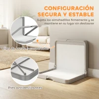 PawHut Inodoro para Perros Plegable 86x62 cm Bandeja Sanitaria Perros Entrenamiento 3 Almohadillas Pies Antideslizantes Gris(m-5)