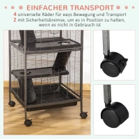 PawHut knaagdierenkooi, kooi op wielen voor kleine huisdieren, konijnenhok met 3 verdiepingen en 2 deuren, metaal, staal, 52 x 52 x 113,5 cm knaagdierenkooi kooi voor kleine huisdieren deuren met wielen metaal | Aosom.nl(m-5)