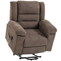 HOMCOM Poltrona Elevatória Elétrica Reclinável 150°, Braços Amplos, 8 Pontos de Massagem, Aquecida, Castanho(m-1)