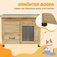 PawHut Kattenhuis Kattenhut Kattenhol, weerbestendig, Kat 6 kg, 57 cm x 45 cm x 43 cm, Natuur(m-4)