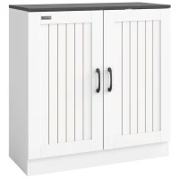 PawHut Fish Tank Stand, 20-29 Gallon Aquarium Stand with Cabinet Storage, Power Outlets and Anti-Tip Kit, White(m-14)