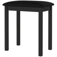 HOMCOM Klavierhocker mit Kautschukholz-Beinen, Gepolsterte Sitzfläche, PU-Kunstlederbezug, Schwarz(m-7)