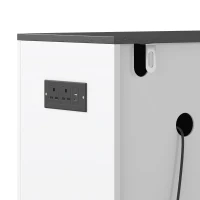 PawHut Fish Tank Stand, 20-29 Gallon Aquarium Stand with Cabinet Storage, Power Outlets and Anti-Tip Kit, White(m-11)