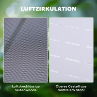 PawHut Aluminium Reptielenbox met Ventilatie - Wit+Zilver+Zwart - Ideaal voor Hagedissen, Slangen - 120 x 40 x 40 cm(m-6)