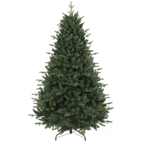HOMCOM Brad de Crăciun artificial foarte realist, cu 1237 vârfuri turnate și suport metalic, 180 cm, Verde(m-8)