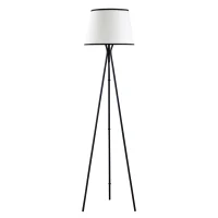HOMCOM Lámpara de Pie con Trípode de Metal Pantalla de Tela E27 Máx. 40W e Interruptor de Pie Diseño Moderno para Salón Estudio Dormitorio 50x50x170 cm Blanco y Negro(m-1)