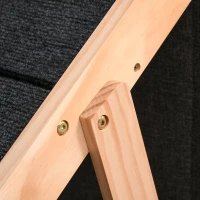 PawHut Escalera de Madera para Perros Plegable 2 en 1 Rampa para Mascotas Portátil con 4 Escalones para Acceso al Sofá y Cama Alta 80x47x64 cm Negro y Natural(m-9)
