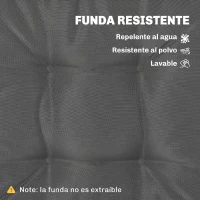 Outsunny Conjunto de Cojines para Sillas de Comedor y Jardín Impermeable con 2 Amarres de Fijación 42x42x5 cm Gris Oscuro(m-5)
