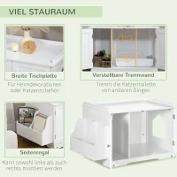 PawHut kattenkast voor kattenbak kattenbak kattenhuis kattengrot wit(m-5)