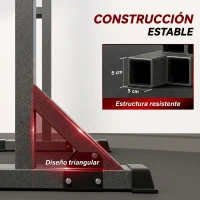 SPORTNOW Soporte para Barras de Pesas con Ancho y Altura Ajustable Rack Musculación con Marco de Acero Carga 150 kg Negro(m-7)