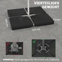 Outsunny Sonnenschirmständer 4-teilig Schirmgewicht, Schirmständer für Ampelschirm Sand/Wasser bis 60/70 kg(m-3)