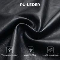 HOMCOM Sessel Loungesessel mit breiter Sitz, Armlehnen, Stahlbeinen, aus Kunstleder für Wohnzimmer, Schlafzimmer, Schwarz(m-5)