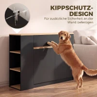 HOMCOM Dressoir, buffetkast met groot kastvak, 3-laags schap en lade, zwart, 110 x 29,5 x 82 cm(m-6)