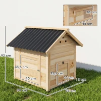 PawHut Entenhaus Entenstall Kleintierstall, wetterbeständig, 2 Eingänge, 2 Rampen, 78 x 90 x 92 cm, 'Natur + Schwarz(m-3)