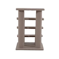 PawHut Escalera de Mascota Escalón Gato con 4 Pasos de Felpa y Postes Cubierto de Felpa 63.5x43x60cm Marrón Claro(m-9)