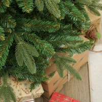HOMCOM Kunstkerstboom 180 cm, edelden, vol model met scharnierende takken, 961 takpunten, inklapbare houten standaard, groen(m-13)