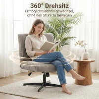 HOMCOM Drehbarer Akzentstuhl, Samtgepolsterter Lounge-Sessel mit Höhenverstellung für Wohnzimmer, Büro, Grau(m-6)