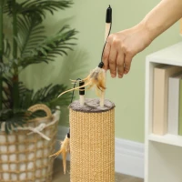PawHut 78 cm 2-in-1 Katzenkratzpfosten mit 3 Spielzeugfedern, Braun(m-7)