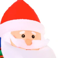 HOMCOM Père Noël Gonflable LED 2,4H m avec hotte Polyester imperméable Rouge(m-8)