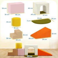 AIYAPLAY Parcours motricité bébé 8PCS, module motricité Bébé en mousse avec housse en velours lavable 51 x 40 x 40 cm multicolore(m-3)