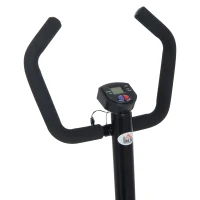 HOMCOM Máquina de Step Stepper Fitness con Manillar Pantalla LCD Cintas y Pedales Antideslizantes 40x32x125 cm Negro(m-8)