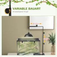 PawHut Wärmelampenständer für Terrarrien, höhenverstellbar, 40x15x95cm, Schwarz(m-5)