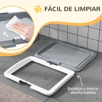 PawHut Inodoro para Perros con Bandeja para Entrenamiento de Cachorros en Exterior e Interior 63x48,5x6 cm Gris(m-5)