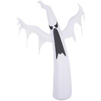 HOMCOM Halloween aufblasbares Gespenst 1,8 m Dekoration mit LEDs IP44 Selbstaufblasender Polyester Weiß 130 x 30 x 180 cm(m-1)