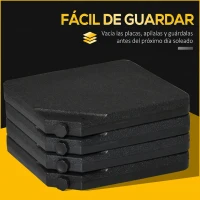 Outsunny Conjunto de 4 Pesos Rellenables para Base de Sombrilla Cruzada con 15 Litros de Agua o 17,5 kg de Arena Negro(m-7)