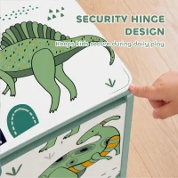 AIYAPLAY Storage Chest, Wooden Toy Chest with Lid, Flip-Top, Security Hinges and Anti-Pinch Design for Kids, Green(m-7)