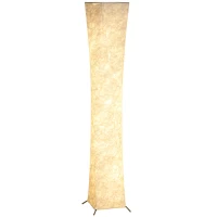 HOMCOM Stehlampe mit Papierschirm, Fußschalter, 3 Helligkeitsstufen, Weiß(m-12)