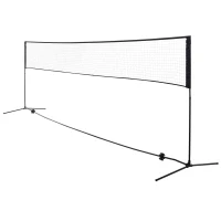 HOMCOM Red de Voleibol Tenis Bádminton 5 metros Altura Ajustable 94-158cm Plegable y Portátil con bolsa de transporte 500x60x94/158cm(m-1)