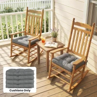 Outsunny Conjunto de Cojines para Sillas de Comedor y Jardín Impermeable con 2 Amarres de Fijación 42x42x5 cm Gris Oscuro(m-9)
