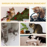 PawHut kattenkrabpaal Kattenton voor katten 3 niveaus Krabpaal klimboom Kattenmeubel met sisal pluche 37,5 x 37,5 x 70 cm(m-7)