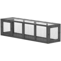 PawHut Katzentunnel Katzenspielzeug aus Holz mit 3 Türen, erweiterbar Spieltunnel für Katzen bis 10 kg, 151,5 x 38,5 cm Grau(m-11)