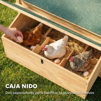 PawHut Gallinero de Madera para Exterior con 2 Nidos Bandeja Extraíble Perchas Techo Impermeable 150x100x96,5 cm Amarillo(m-6)