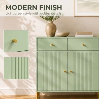 HOMCOM Modern Sideboard, Sideboard Storage Cabinet with 2 Drawers and Adjustable Shelf for Living Room, Light Green(m-6)