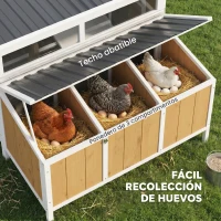PawHut Gallinero para Exterior de Madera 145x90x92 cm para 2-4 Gallinas con Nido Casa Lateral Bandeja Extraíble Amarillo(m-7)