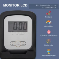 HOMCOM Bicicleta Estática con Respaldo 8 Niveles de Resistencia Magnética Longitud Ajustable Pantalla LCD para Casa Gris(m-5)