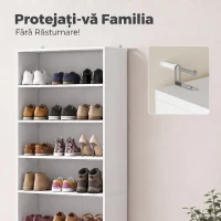 HOMCOM Pantofar cu Rafturi Reglabile, pentru 21 de Perechi, Alb(m-6)