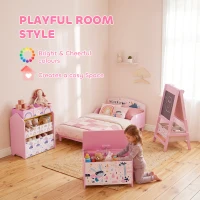 AIYAPLAY Storage Chest, Wooden Toy Chest with Lid, Flip-Top, Security Hinges and Anti-Pinch Design for Kids, Pink(m-5)