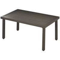 Outsunny Gartentisch, Beistelltisch, Stahlrahmen, braun, 91 x 51 x 46 cm(m-11)