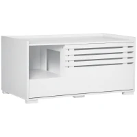 PawHut kattenkast met 2 schappen, 2-in-1 design, magneetdeur, MDF, wit(m-11)