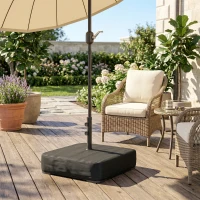 Outsunny Base per Ombrellone Riempibile con Sabbia 80 kg/Sabbia Bagnata 90 kg, per Pali di Ombrelloni da Ø48 mm, Nero(m-10)