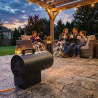 Outsunny 15 kW/51000 BTU Industrial Propane Space Heater, Portable Forced Air Gas Fan Patio Heater w/ Overheat Protection, Black(m-8)