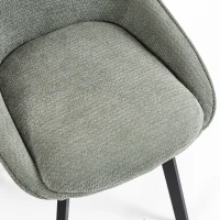 HOMCOM Lot de 2 Chaises de Salle à Manger Pivotantes à 360°, Chaises Cuisine Rembourrée en Chenille, Dossier Incurvé, Vert(m-11)